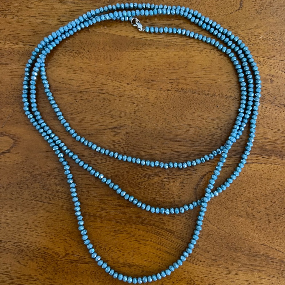 Blue beaded necklace